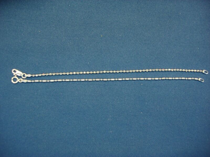Sterling silver bead bracelet set, two bracelets with different bead sizes