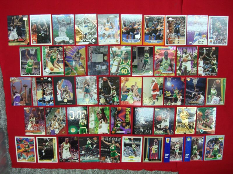 Collection of 48 Shawn Kemp basketball cards