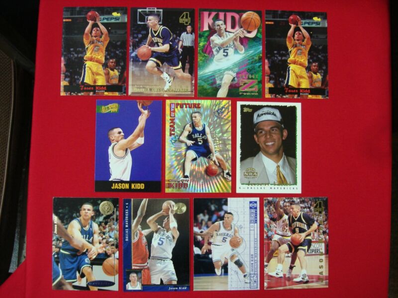 Jason Kidd Basketball Card Lot - Dallas Mavericks Rookies, Premiums & Inserts