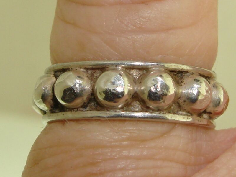 Vintage Mexico 925 sterling silver artist signed ring (size 5)