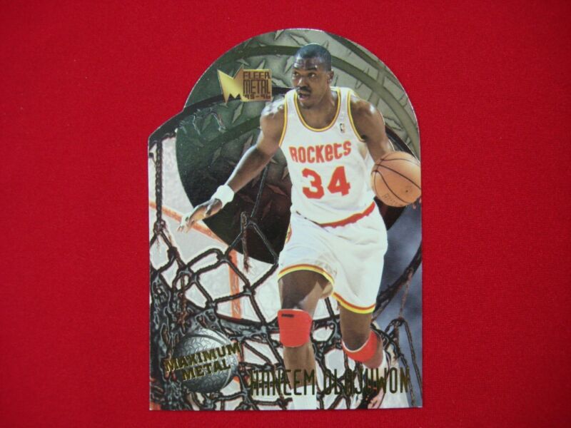 Hakeem Olajuwon 1995-96 Fleer Metal Maximum Metal Die-Cut Insert #7 Rockets Card