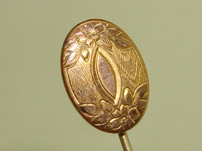 Antique Art Nouveau Forget-Me-Nots Gold Wash Stick Pin