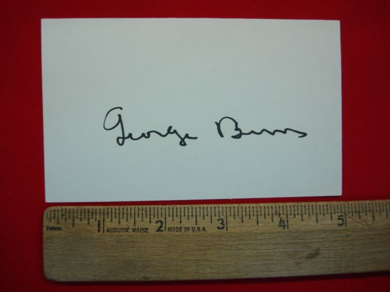 George Burns's signed index card