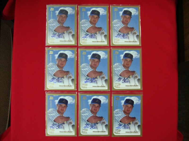 Set of 9 J.D. Closser rookie autographed baseball cards from the 1999 Topps Traded - Certified Autograph Issue.