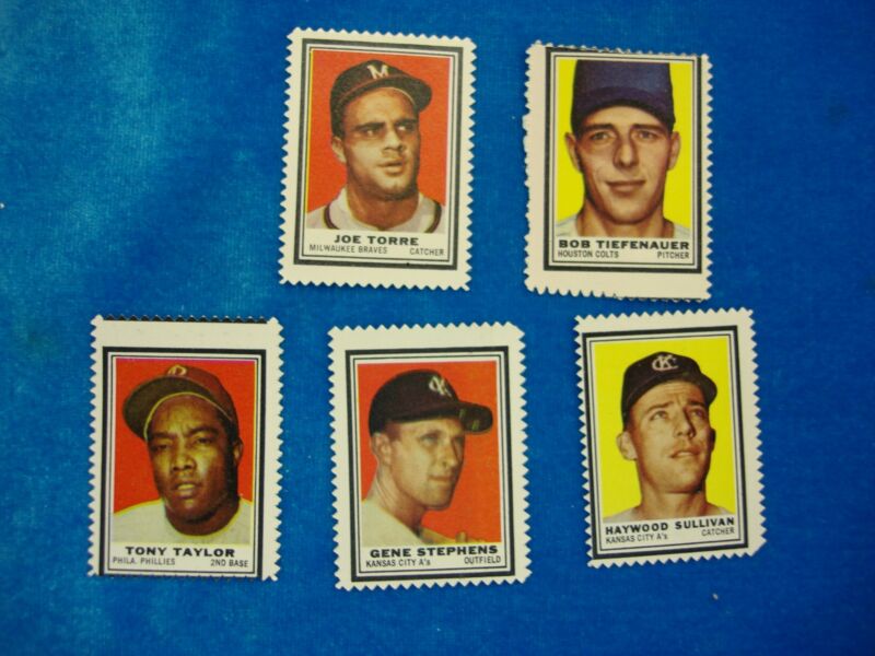 Vintage 1962 Topps Baseball Stamps (Set of 5)