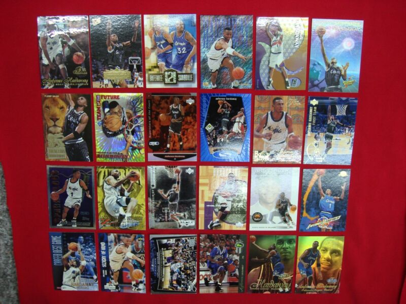Anfernee Hardaway basketball card collection featuring 24 cards from his time with the Orlando Magic and Phoenix Suns.