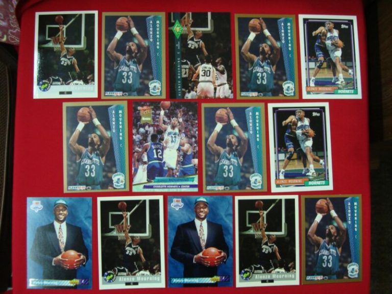 Alonzo Mourning Rookie Basketball Card Lot (14 Cards)