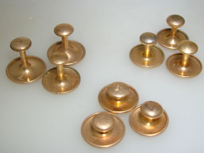 Vintage Krementz rose gold plated collar buttons (3 sets of 9)