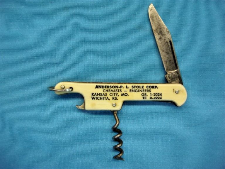 Vintage Anderson P.L. Stolz Corp. Pocket Knife & Corkscrew