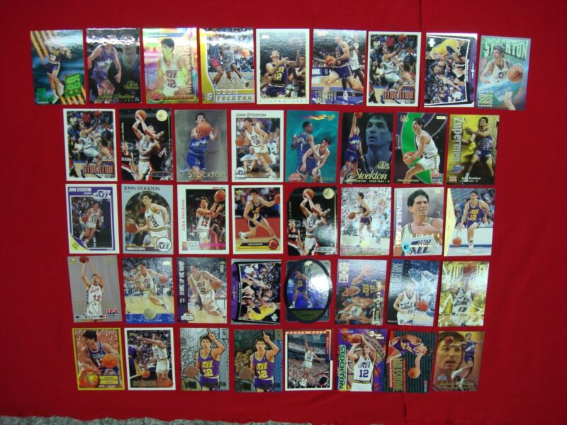 Collection of 41 John Stockton basketball cards