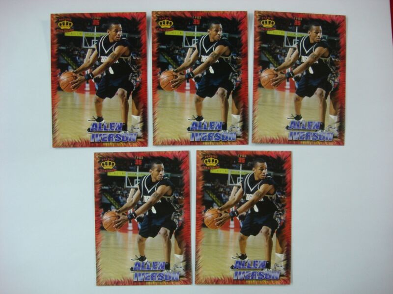 Vintage Allen Iverson basketball cards from the 1996-97 Pacific Collection