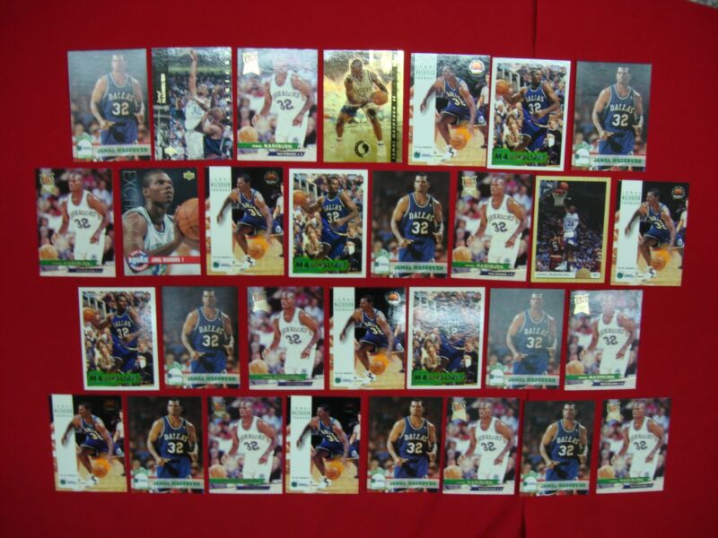 Jamal Mashburn rookie cards from various brands including Hoops, Upper Deck, Ultra and Fleer