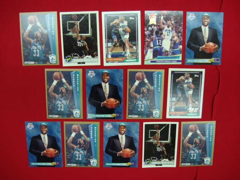 Alonzo Mourning Rookie Card Lot (14 Cards)