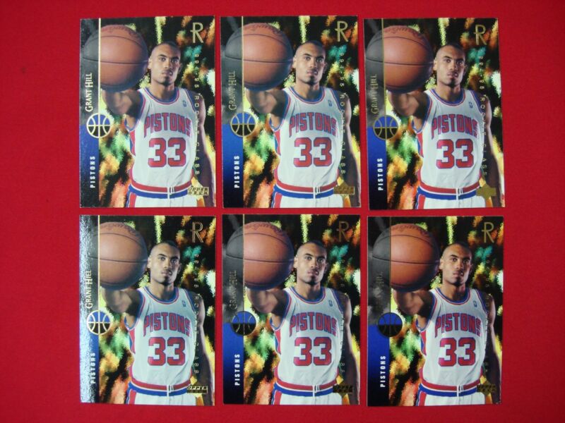Grant Hill rookie cards, 1994-95 Upper Deck Rookie Class #157 (6 card lot), Detroit Pistons