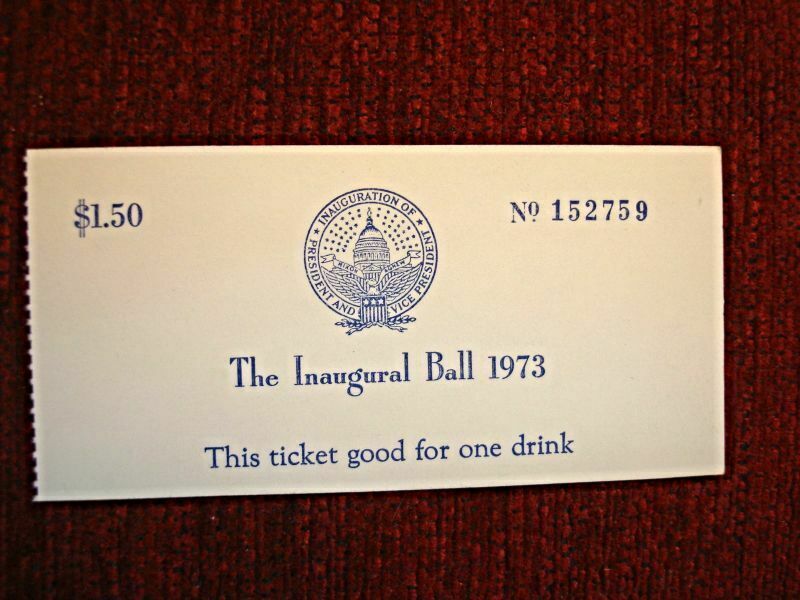 Vintage 1973 Presidential Inaugural Ball Drink Ticket
