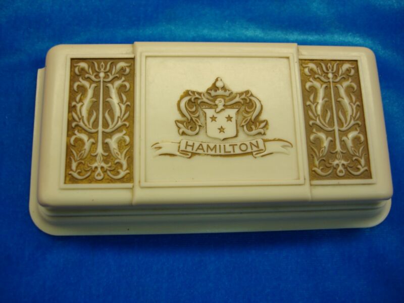 Vintage Hamilton watch box, 1940s celluloid presentation case in excellent condition