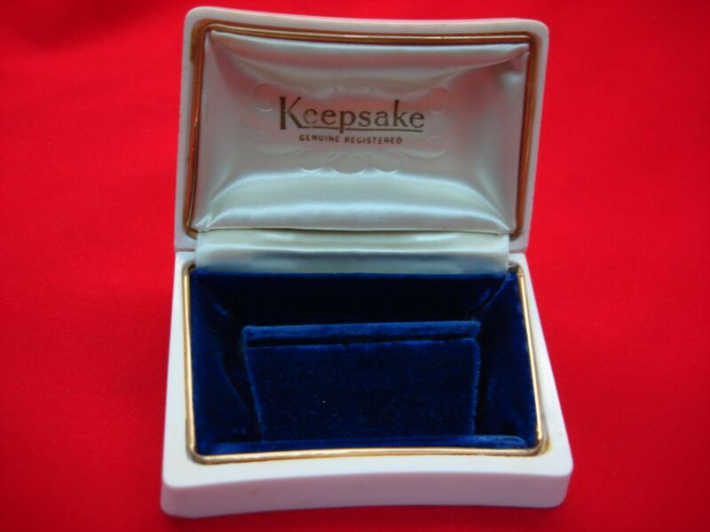 Vintage Lucite Keepsake Box with Navy Velvet Lining