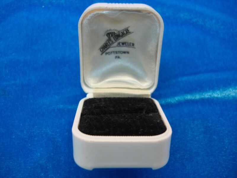 Vintage celluloid ring box by Charles Longacre, Pottstown PA