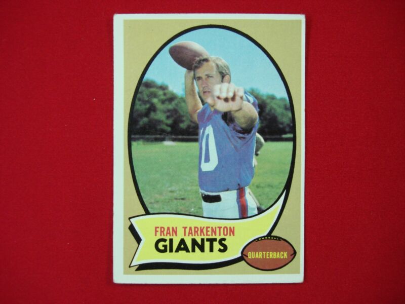 Vintage 1970 Topps Fran Tarkenton #80 New York Giants Football Card
