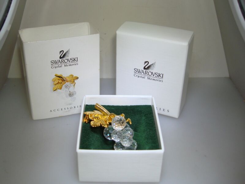 Vintage Swarovski crystal grape cluster pin, made in Austria