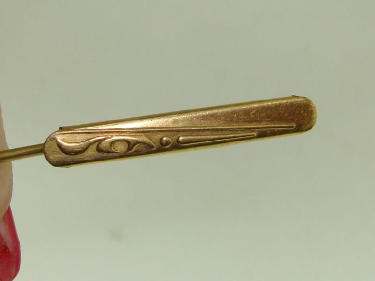 Antique Art Nouveau gold tone lingerie pin