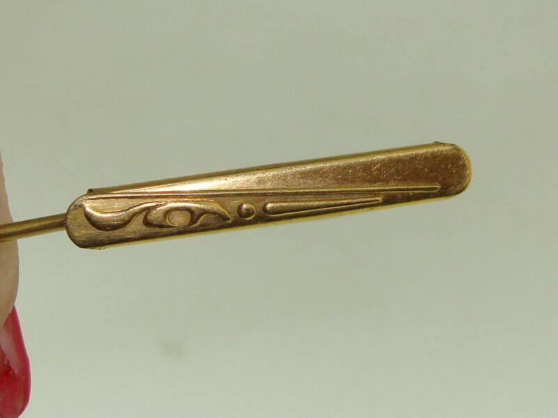 Antique Art Nouveau gold tone lingerie pin