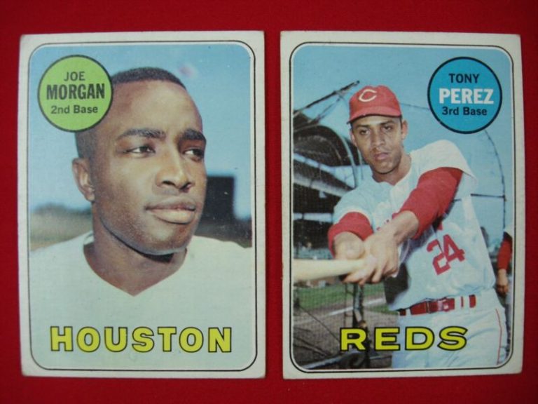 1969 Topps Baseball Cards of Hall of Famers Joe Morgan (#35) and Tony Perez (#295)
