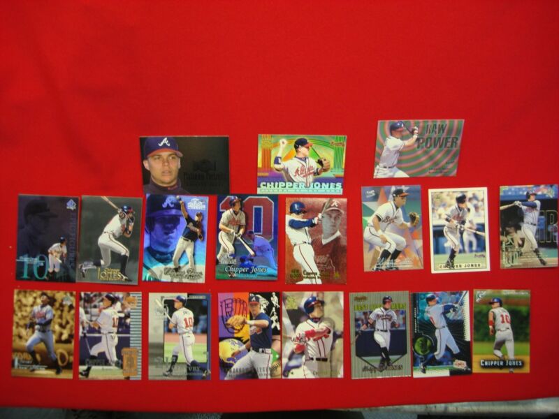 Complete set of 19 Chipper Jones baseball cards