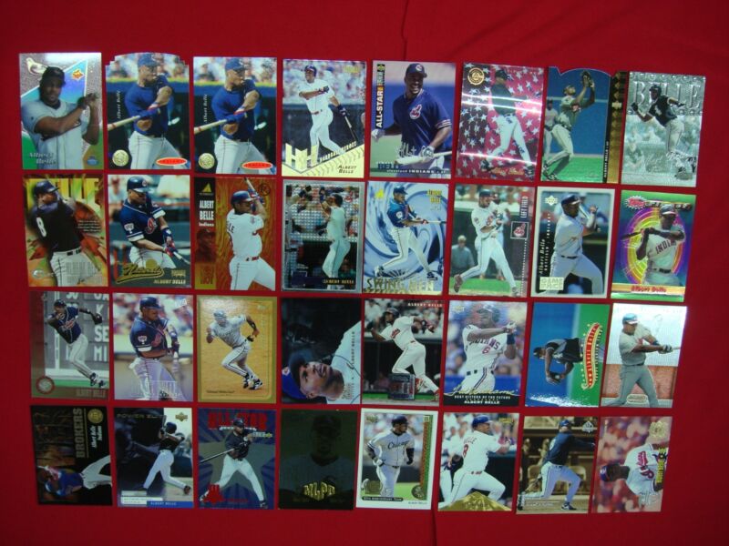 Vintage Albert Belle baseball card collection