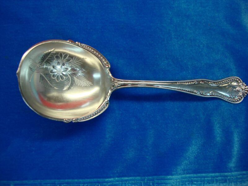 Vintage Towle Chester Pattern Silverplate Serving Spoon with Floral Design
