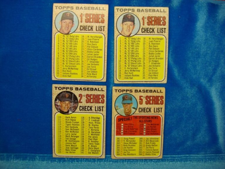 Vintage 1968 Topps Baseball Cards - Set of 4