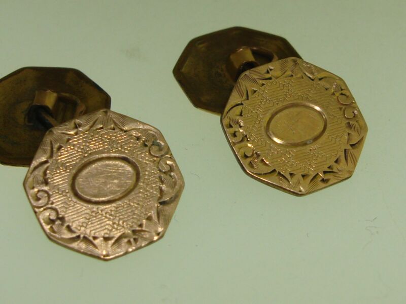 Vintage CLP Co. Gold Filled Bridge Cufflinks - Ornate Design