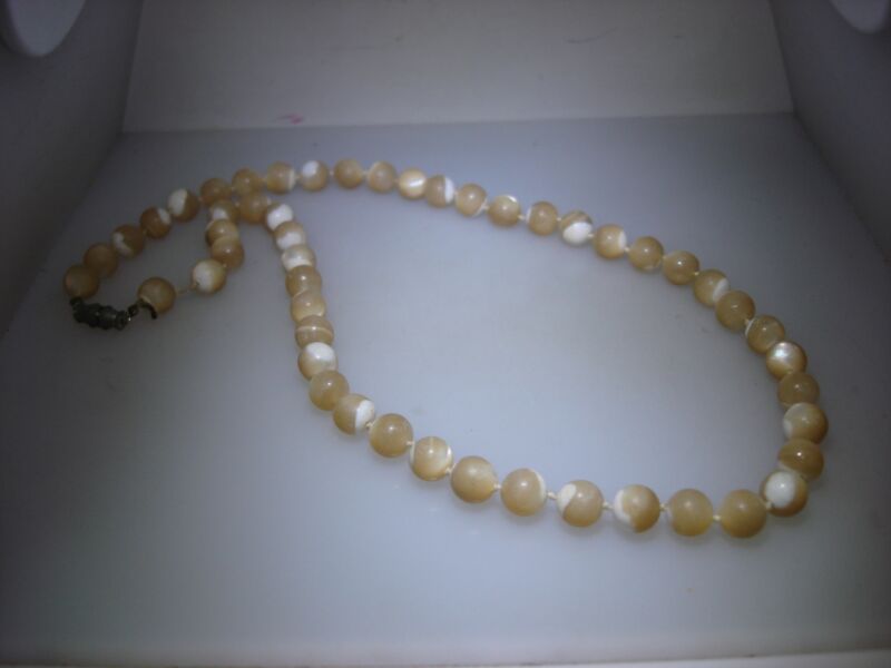 Vintage matte finish banded agate choker necklace, hand strung