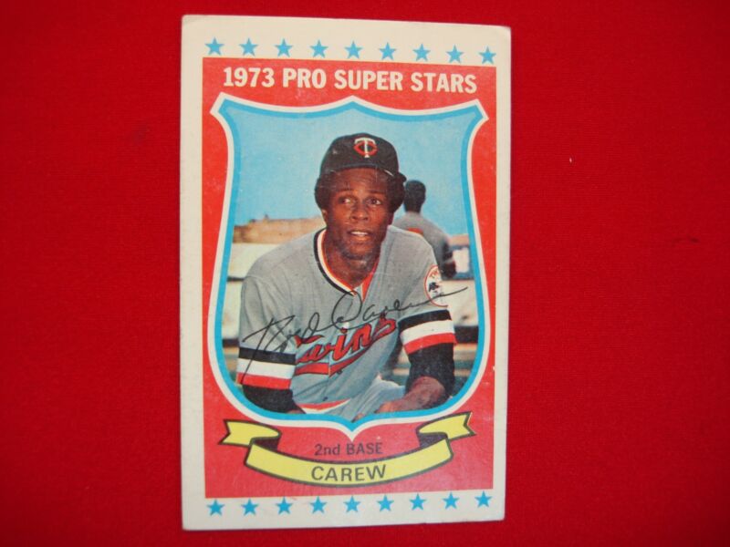 Vintage 1973 Kellogg's Baseball Card of Rod Carew, Minnesota Twins #51 Pro Superstars