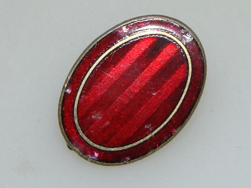 Vintage Swank Art Deco Red Cloisonné Enamel Tie Bar (1930s)