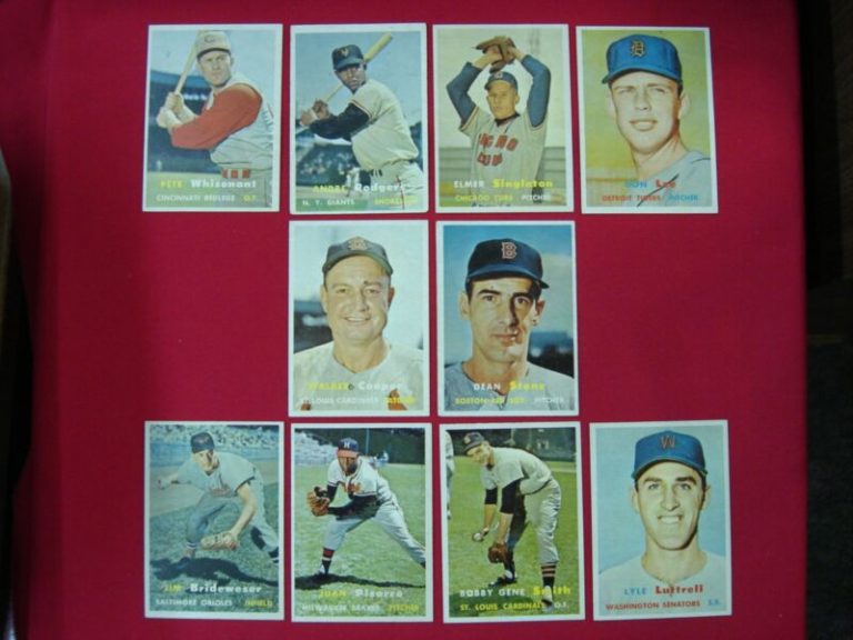 Vintage 1957 Topps Baseball Card Lot of 10