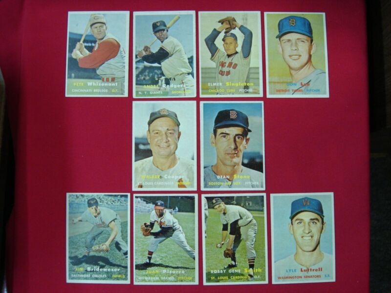 Vintage 1957 Topps Baseball Card Lot of 10