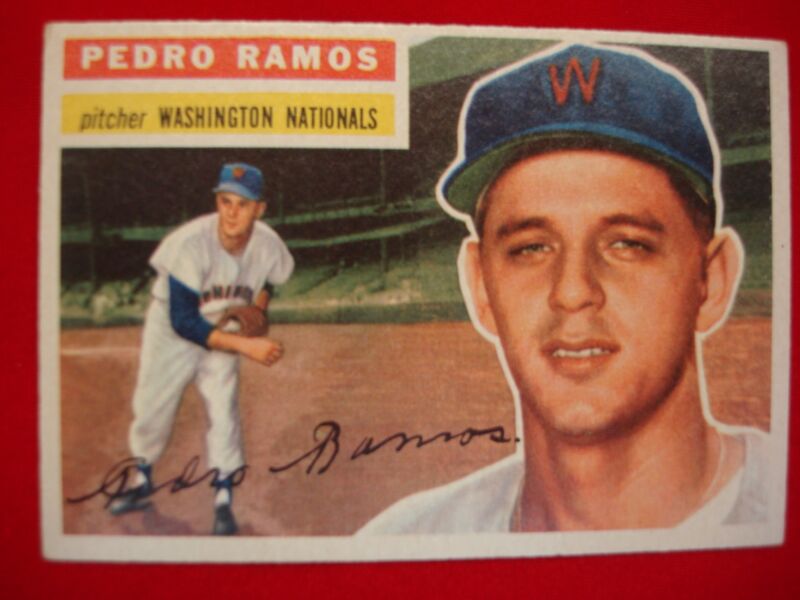 1956 Topps baseball card of Pedro Ramos, Washington Nationals #49