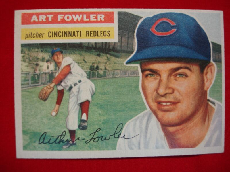 1956 Topps Baseball Card #47 Art Fowler - Cincinnati Redlegs Pitcher