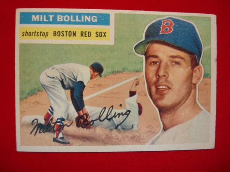 1956 Topps Baseball Card #315 Milt Bolling Boston Red Sox Shortstop