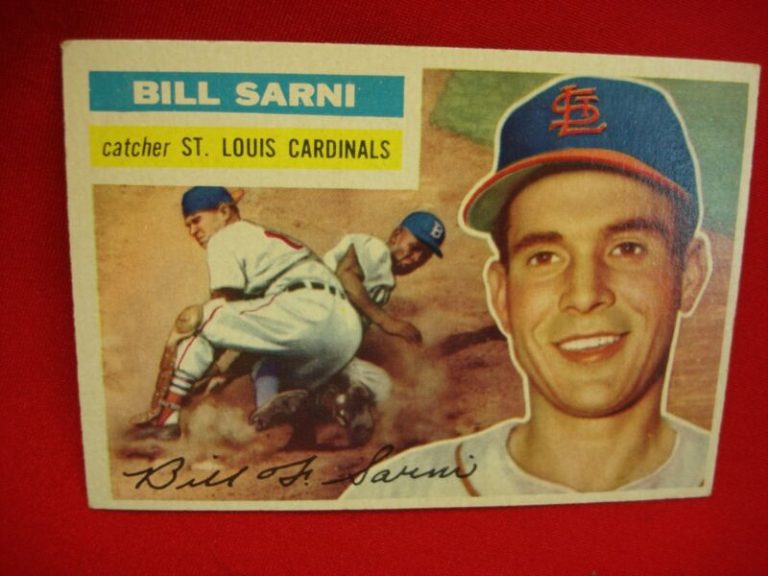 1956 Topps Baseball Card #247 of Bill Sarni, St. Louis Cardinals Catcher