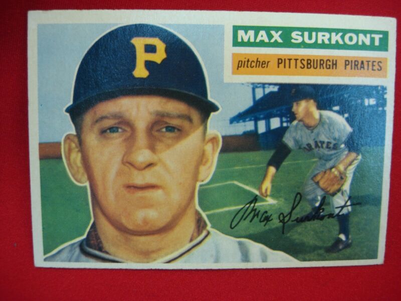 1956 Topps Baseball Card #209 Max Surkont Pittsburgh Pirates
