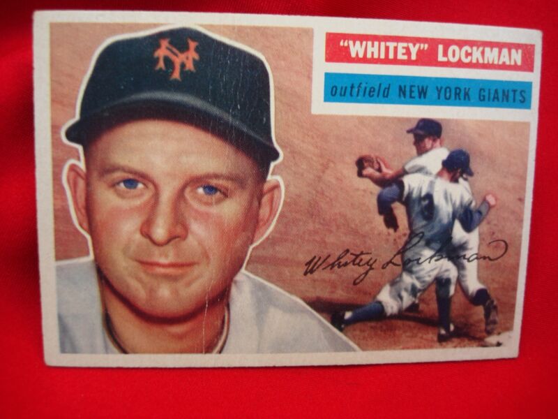 1956 Topps Baseball card of Whitey Lockman, New York Giants