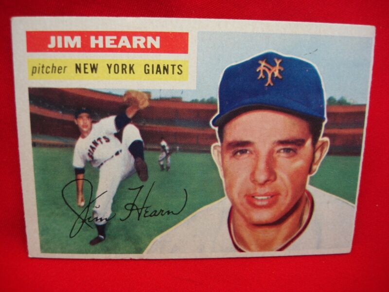 Vintage 1956 Topps Jim Hearn New York Giants Baseball Card #202
