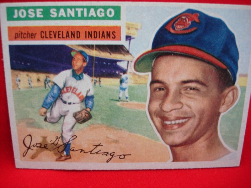 Vintage 1956 Topps Jose Santiago Cleveland Indians Baseball Card #59