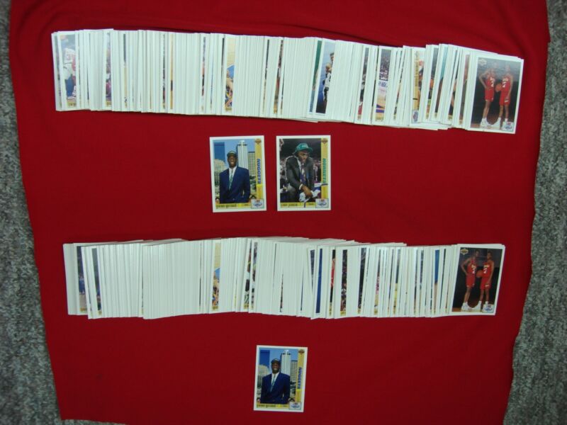 Two complete sets of vintage 1991-92 Upper Deck Basketball cards numbered 1 to 400.