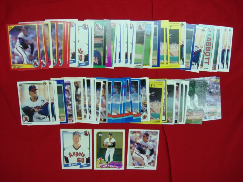 Jim Abbott California Angels Baseball Card Collection