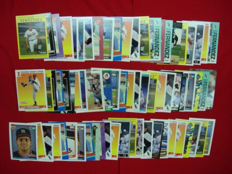 Collection of 65 Alex Fernandez Chicago White Sox baseball cards including parallels, rookie cards, and oddities