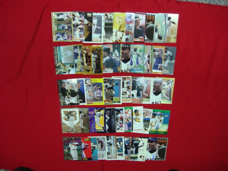 Barry Bonds baseball card lot of 50 cards, including parallels, inserts and premiums