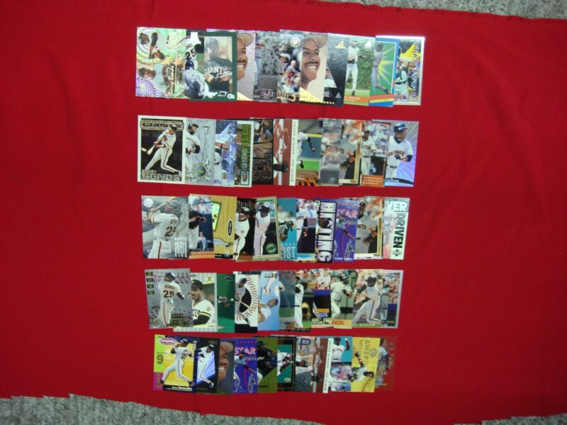 Barry Bonds baseball card collection lot featuring parallels, inserts, and premiums